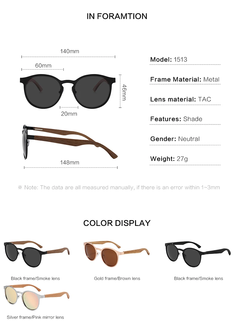 Conchen New Stylish Design Custom Glasses Brand Polarized Wooden Bamboo ...