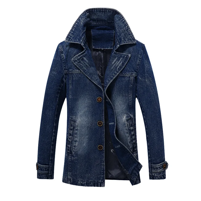 Buy WQ&EnergyMen Men Denim Cotton Long Maxi Rugged Wear Trench Coat Jacket  Blue XL at Amazon.in