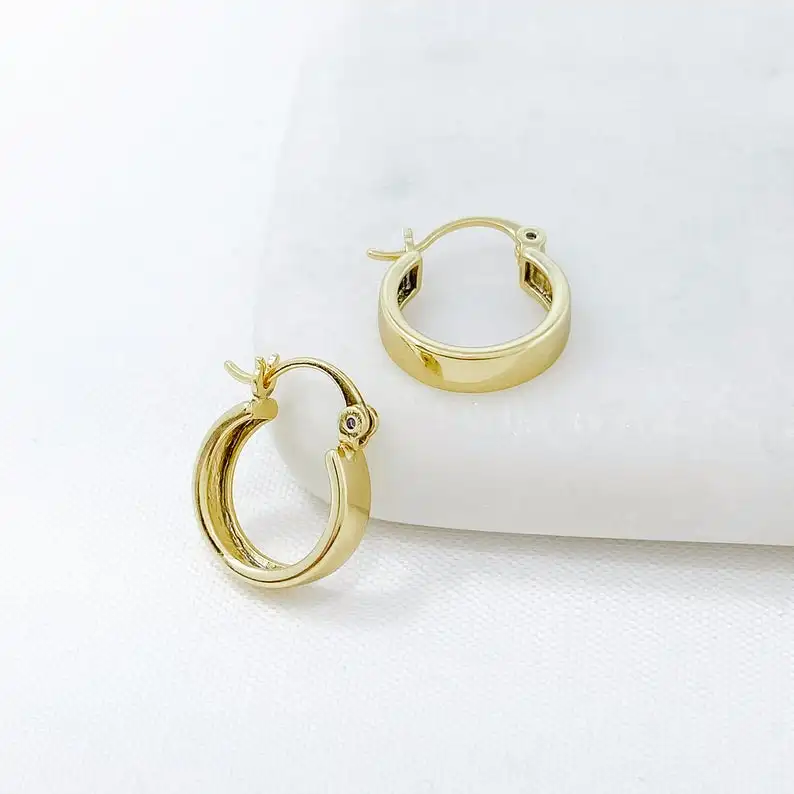 Rose Gold Twig Hoop Earrings by Sarah Hood (Gold Earrings) | Artful Home