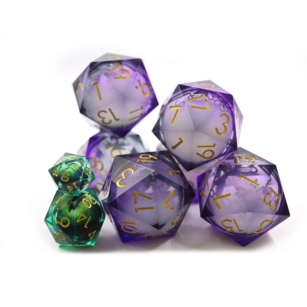Oem Nag-uupang Mura Dice Dungeons and Dragons D20 50Mm Ulap na Pula ang Loob na Dice Jumbo Single Dice