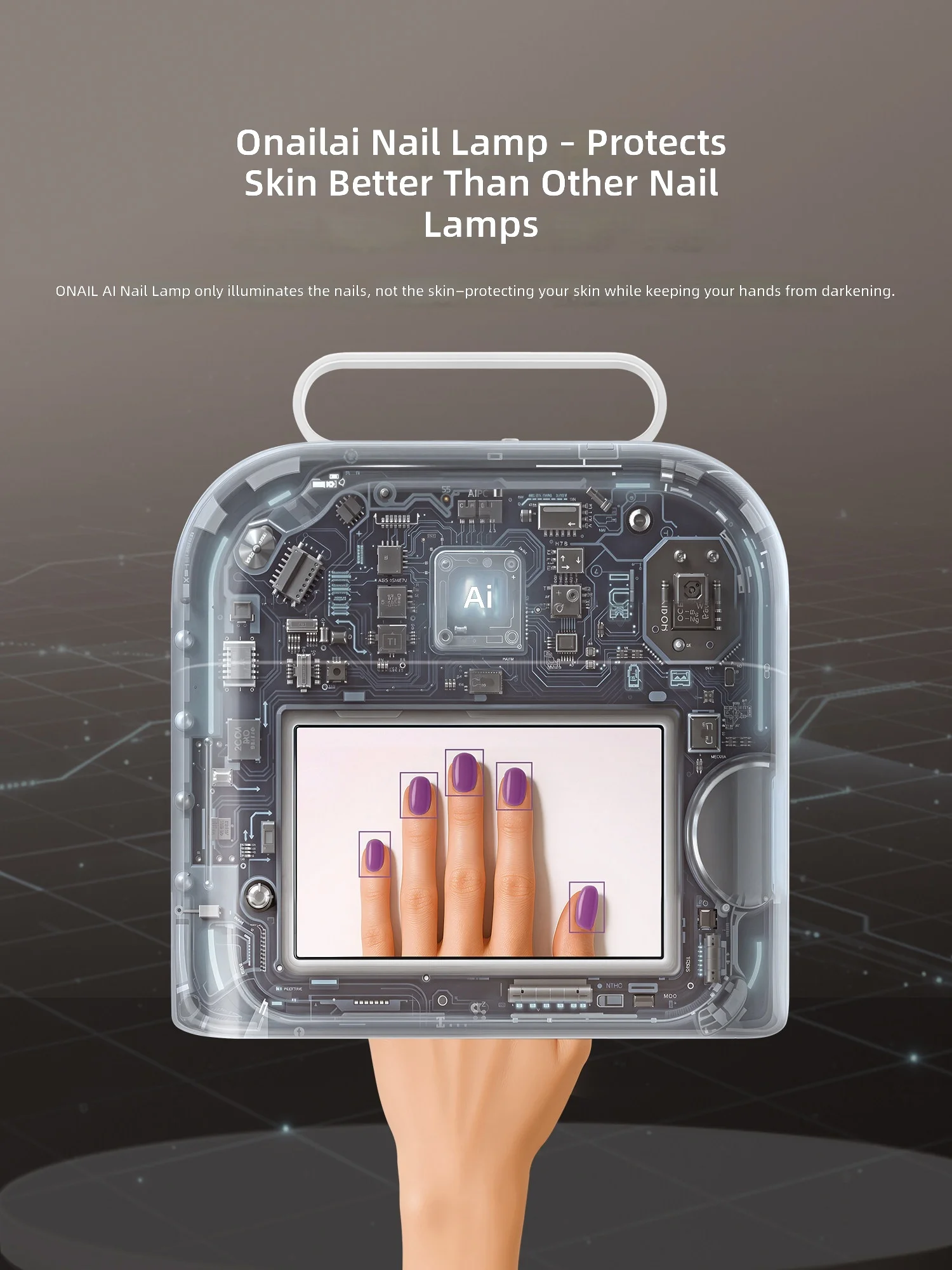 2026 Newest ONAIL AI Smart Sensor UV LED Lamp Full English UI Skin