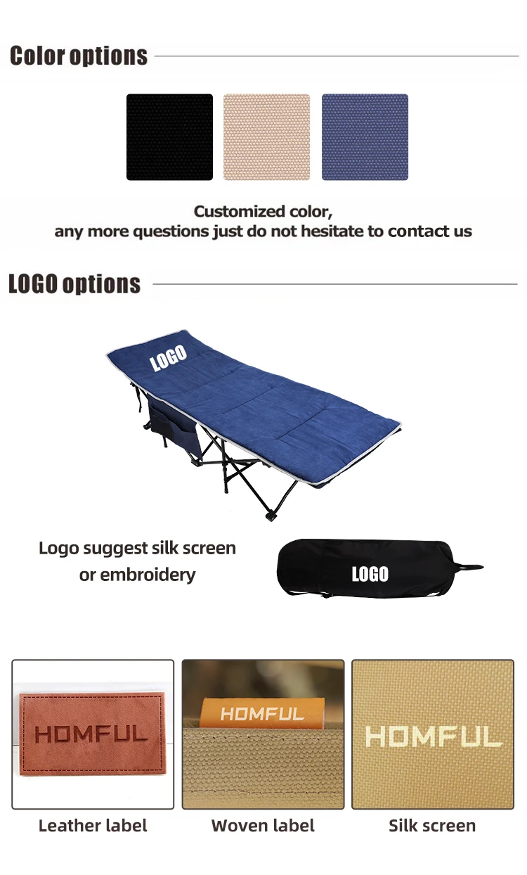 Homful Iron Frame Camping Folding Bed Sleeping Bed Camping Cot Camping