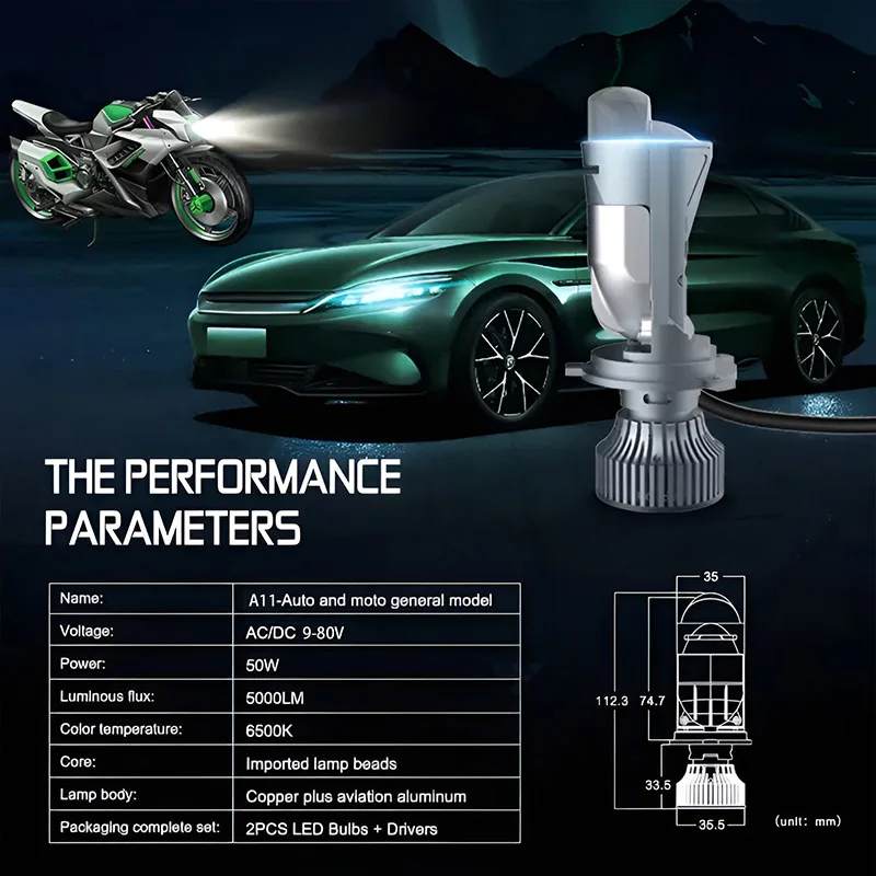 Newest Generation Projector Lens A11 Led H4 For 24v Heavy Truck Ac 9