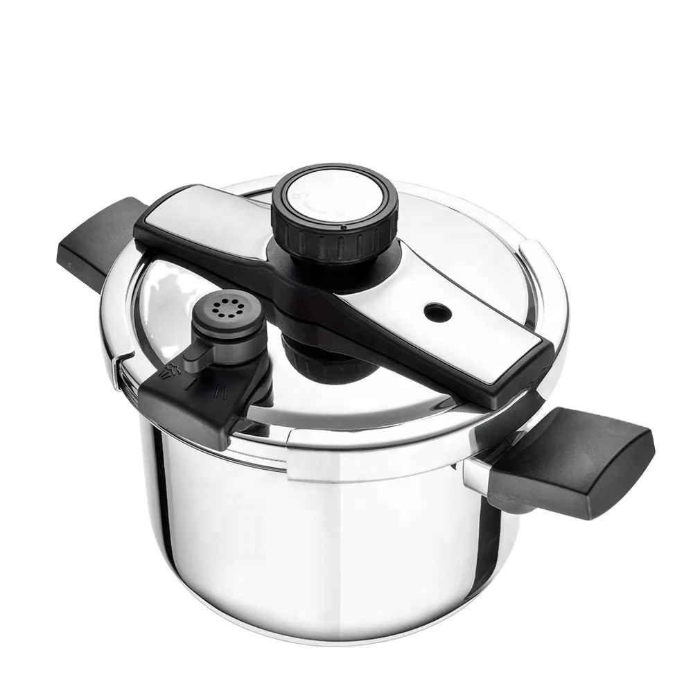 8 QT Stainless Steel Pressure Cooker - 3-in-1 Explosion-Proof Pot With 3 PSI Settings & Glass Lid