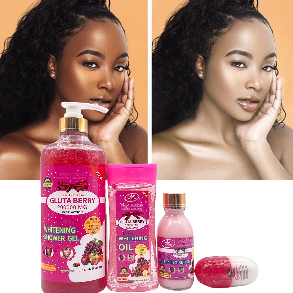 Premium High Glutathione 200000mg Collagen Gluta Berry Set Strong Body Lightening Skin Care Whitening Set
