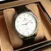 black strap-white dial