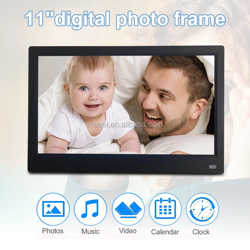 High Quality Battery Operated Ips Screen Electronic Picture Frame 11 Inch With Movement Sensor