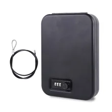 Portable Travel Lock Box for Cars Safe fingerprint lock cabinet Security Box with Combination Lock Portable Safe Fuse Cable