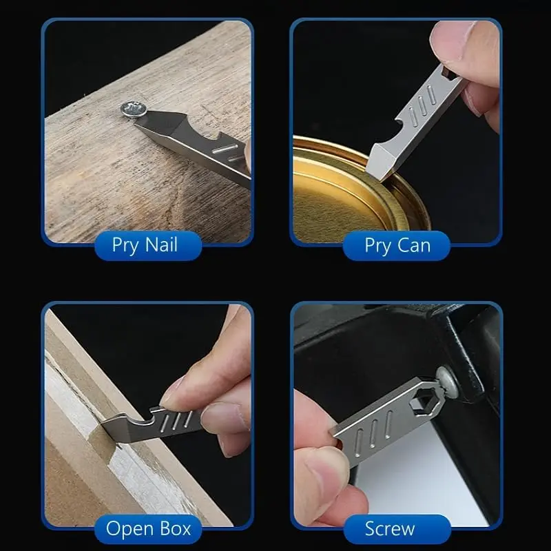Titanium MINI EDC Pry Bar with Bottle Opener Function