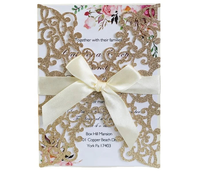 Gorgeous European Style Invitations Hollow Out Exquisite Wedding Invitations Holiday Greeting Card Offset Printing PDF AI CDR ID