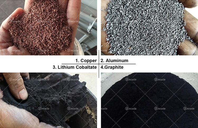Li Ion Battery Recycling Line Mobile Phone and Car Lithium Battery Recycling Machine