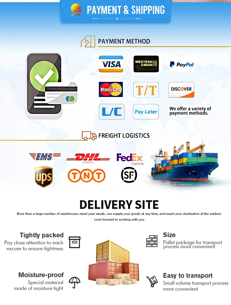 Packaging & shipping specifications