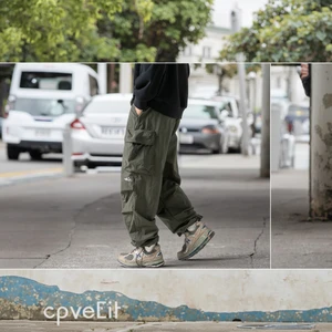 OEM & ODM  Men's Fashionable Silk-Cotton Chino Trousers Anti-Wrinkle Tactical Cargo Pants XL Size Lightweight