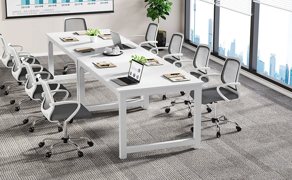 Tribesigns office furniture desk  modern design  meeting table conference