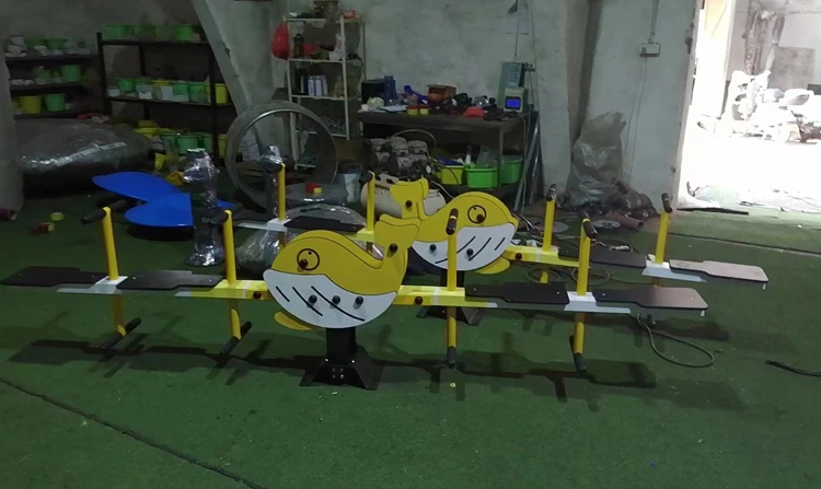 Outdoor Kids Playground Equipment 4 Seat Seesaw Fun Play Equipment