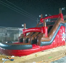 castle slide outdoor inflatable model hot selling inflatable boat slide black inflatable pirate slide for kids