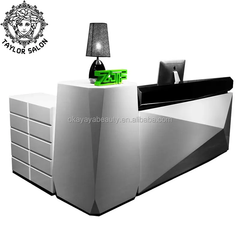 White Reception Desk Office Front Counter Office Furniture Modern Customized Fashionable Reception Desk and Sofa
