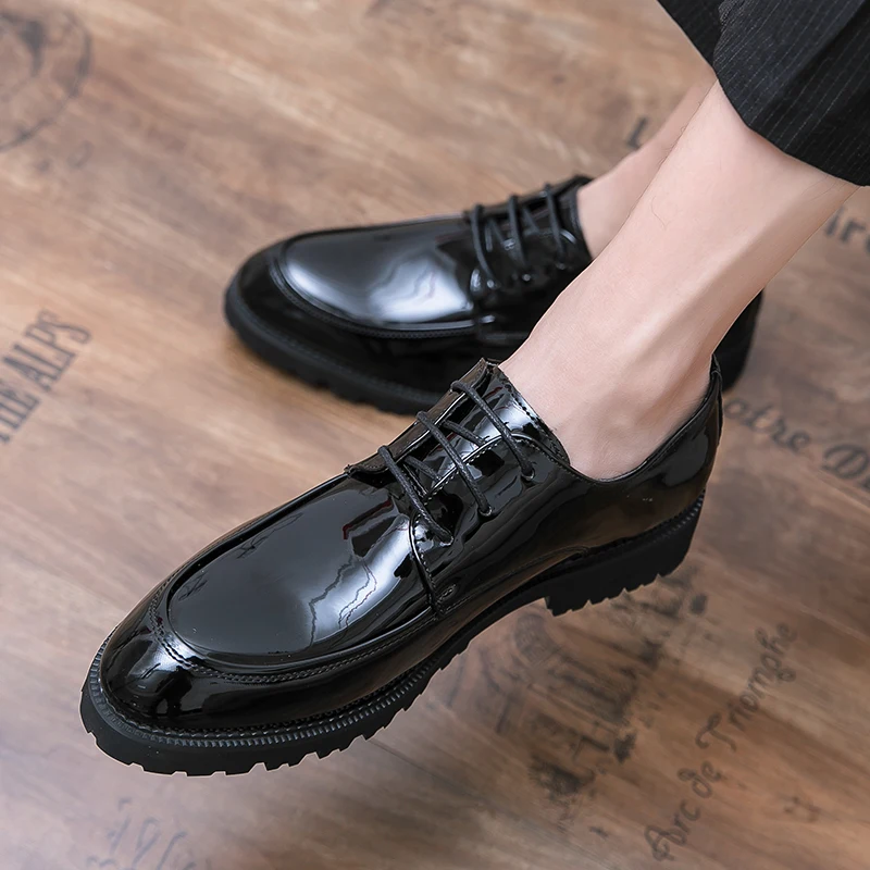 TOMBOLINI Italian leather handmade elegant dress shoes wedding business SZ 44 Italian Lace Up Formal Dress Shoes Handmade Leather Business  main image 2