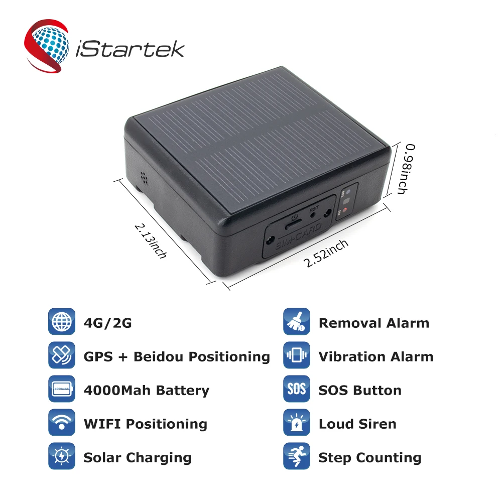 Multi-functional Device Tracking Device Without Sim Card Solar Long Life Battery Car GPS tracker Gt06 for Teltonika