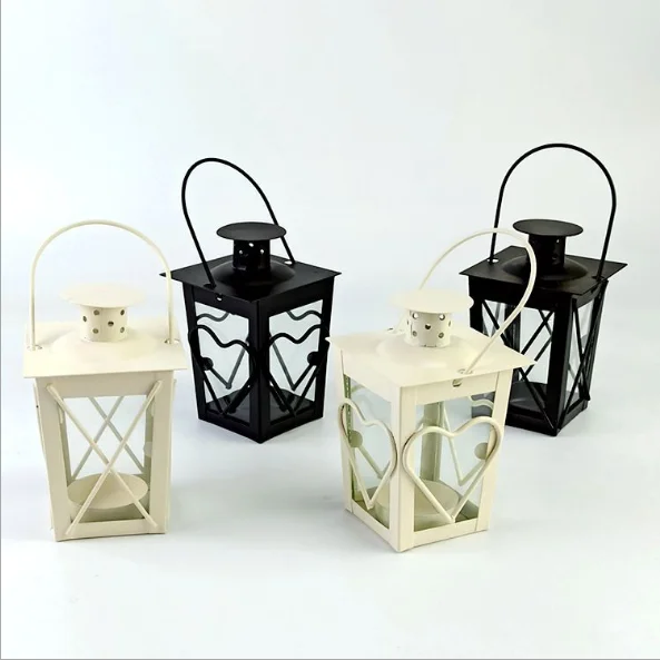 Wedding Decoration Christmas Heart shaped Candle Lantern Geometric Mini Metal Lantern Wedding Favors