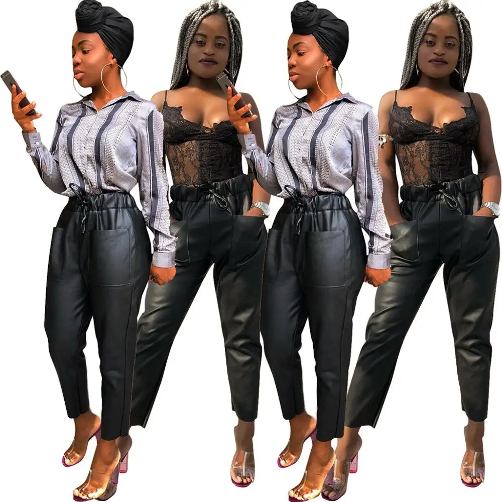 leather pants baggy 