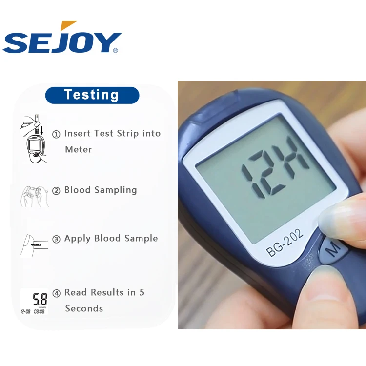 Sejoy Medical Devices for Home Glucometro Digital With Lancets for Diabetics