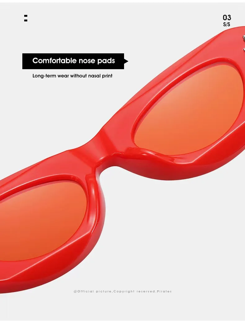 2023 New Concave Cat Eye Sunglasses Women Two Color Oval Sun Glasses