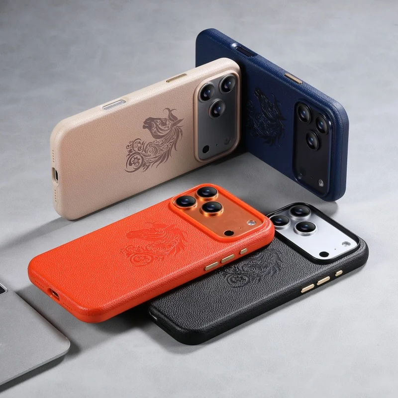 Premium PU Leather iPhone 17/16/15 Pro Max Case