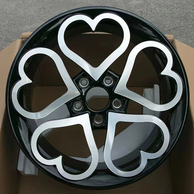Luxury Forged Rims 17 18 19 20 21 22 Inch Heart Wheels Bright Black Purple White Custom Color Wholesale Alloy Forging Wheels