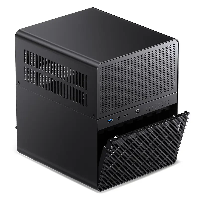 JONSBO Stock Mini-itx N3 NAS Chassis Fans SFX PSU ITX Motherboard with Aluminum HDD Shell 8+1 Bay Dual 100mm BOX 10 PC Case Usb