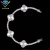 bracelet trèfle-blanc