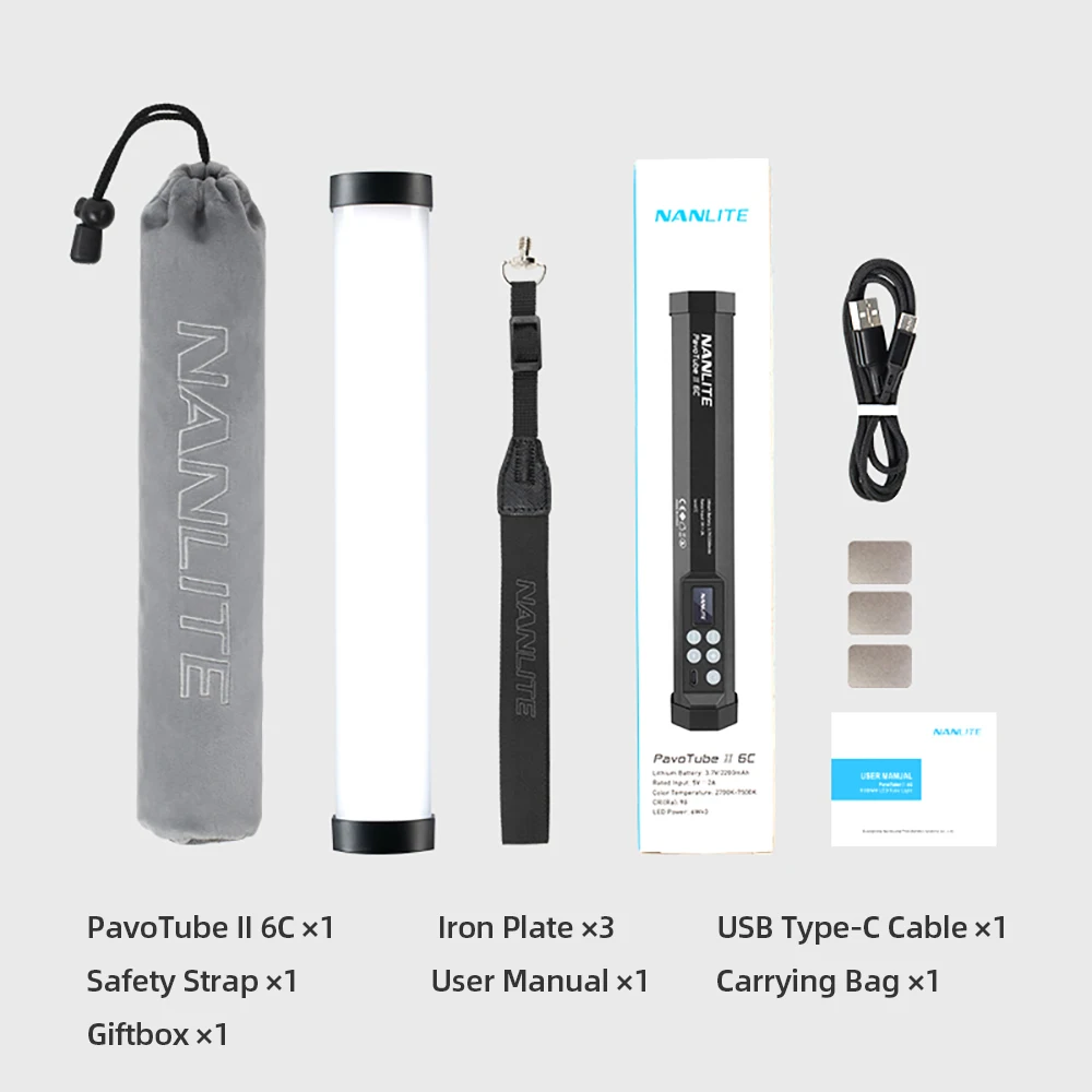 美品 NANLITE PavoTubeⅡ 6C RGB ポータブルライト NANLITE PavoTube Ⅱ 6C スティック型撮影用ライト RGBライト