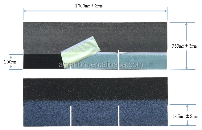 3-Tab Single Layer Asphalt Roofing Shingles Heat Resistant Glass Roofing Tiles Houses Hotels Plain Roof Sheet Material