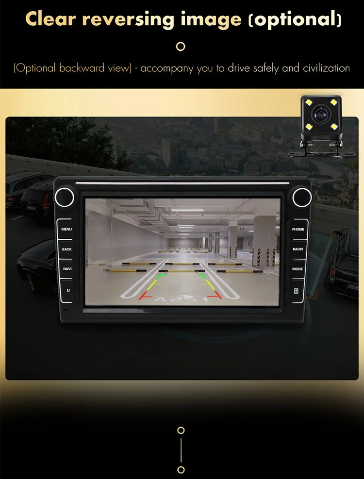 Android Car Radio 8 Inch Touch Screen Double Din 1+16GB Radio BT WIFI GPS Car Dvd Player  for VW/PASSAT/POLO/GOLF 5/6