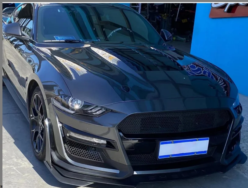 Body Kit for Mustang Conversion 2015+ Upgrade to GT500 Shelby Front Bumper Bar Side Skirt Rear Bumper Diffuser Pipe Hood Fender