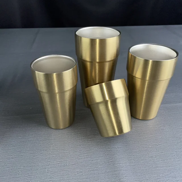 550ml Portable Stainless Steel Double Wall Cup Sets Non-Slip Grip Durable Rust-Resistant Heat-Resistant Design Multiple Capacity