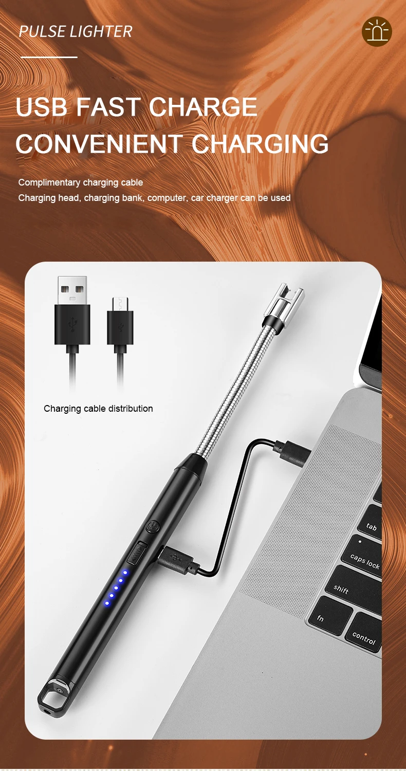 JL869 Multifunctional Electric Rechargeable Arc Candle Lighter with LED Battery Display and Long Flexible Neck