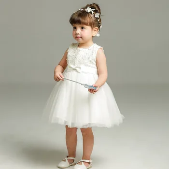OEM 0DM European style girl wedding dress for kids lovely birthday party dresses for girls 0-2 years Infants sleeveless Dress