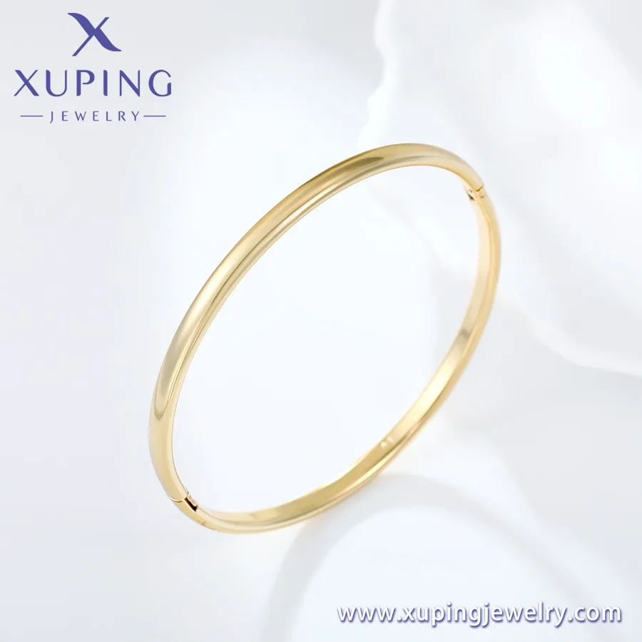 X000937699 Xuping Jewelry Mininalist Simple Smooth 14K Gold Color