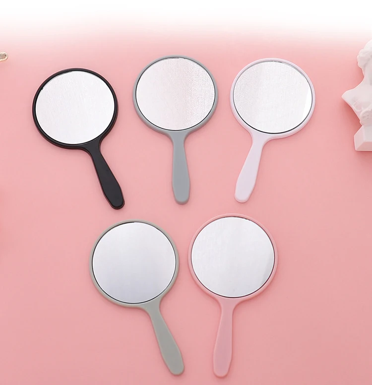 Wholesale Low Moq Custom Logo Handheld Mirror Private Label Compact Round Pocket Hand Held