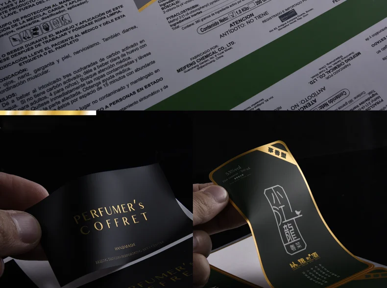 Gold Foil Labels Waterproof Custom Roll Logo Luxury Packaging Bottle