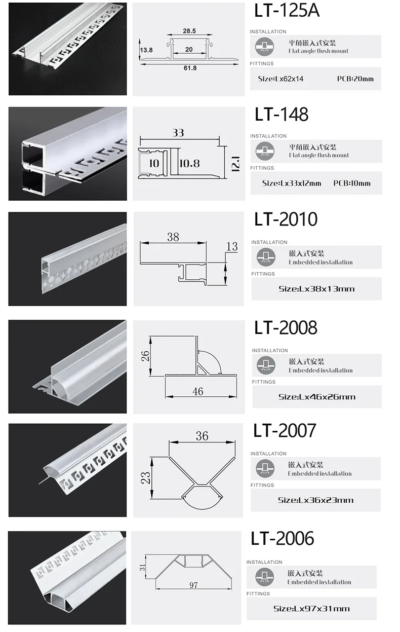 Aluminum LED Channel Track Ceiling Light for Hotels - Modern Wall Lamp ...