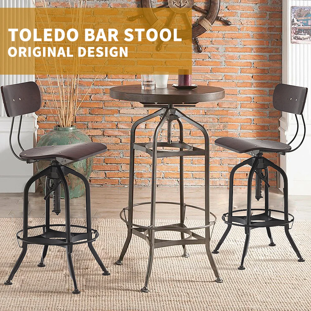 Retro Industrial Furniture Club Toledo Chair Metal Swivel Steel Bar