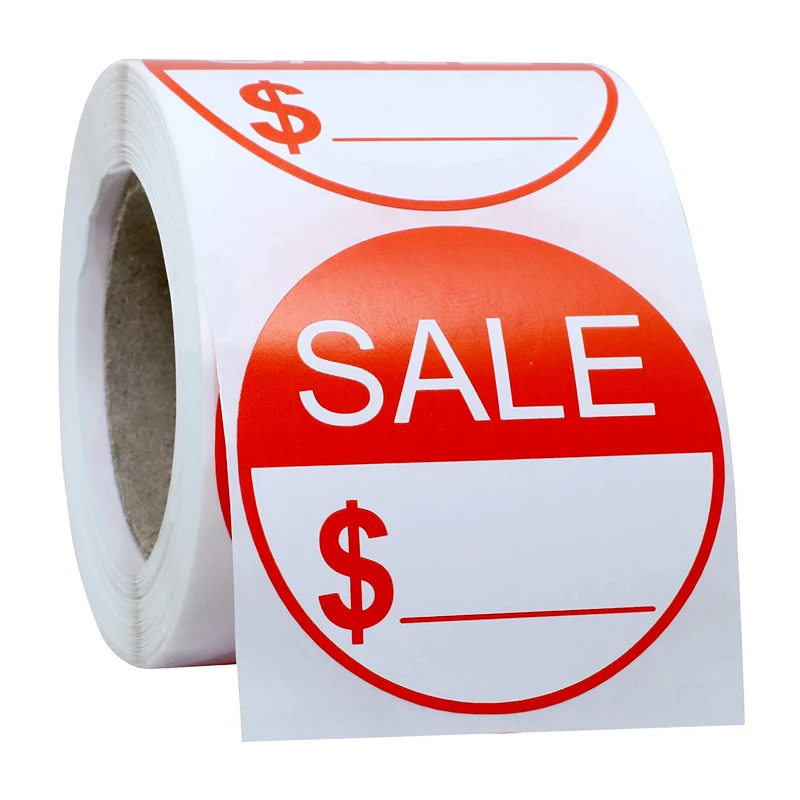  1000 PCS Garage Sale Price Labels Yard Sale Stickers 0.87  Inches Round Red Adhesive Discount Stickers Price Retail Stickers for  Retail Store : Office Products