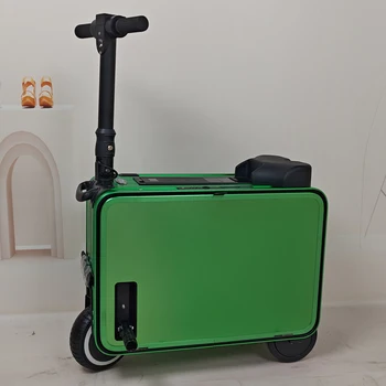 FCZL 20-Inch Electric Scooter Luggage 2024 Aluminum Travel Luggage with USB Charging Port