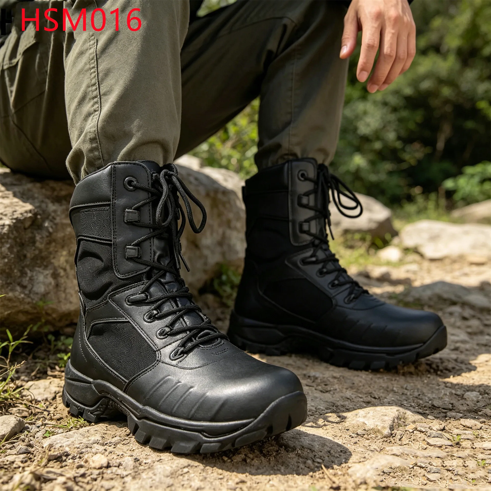 LXG,Field-ready Quick Resilience PU+rubber Sole Training Boots for Retail All-Purpose Heel Stabilizer Combat Boots HSM016