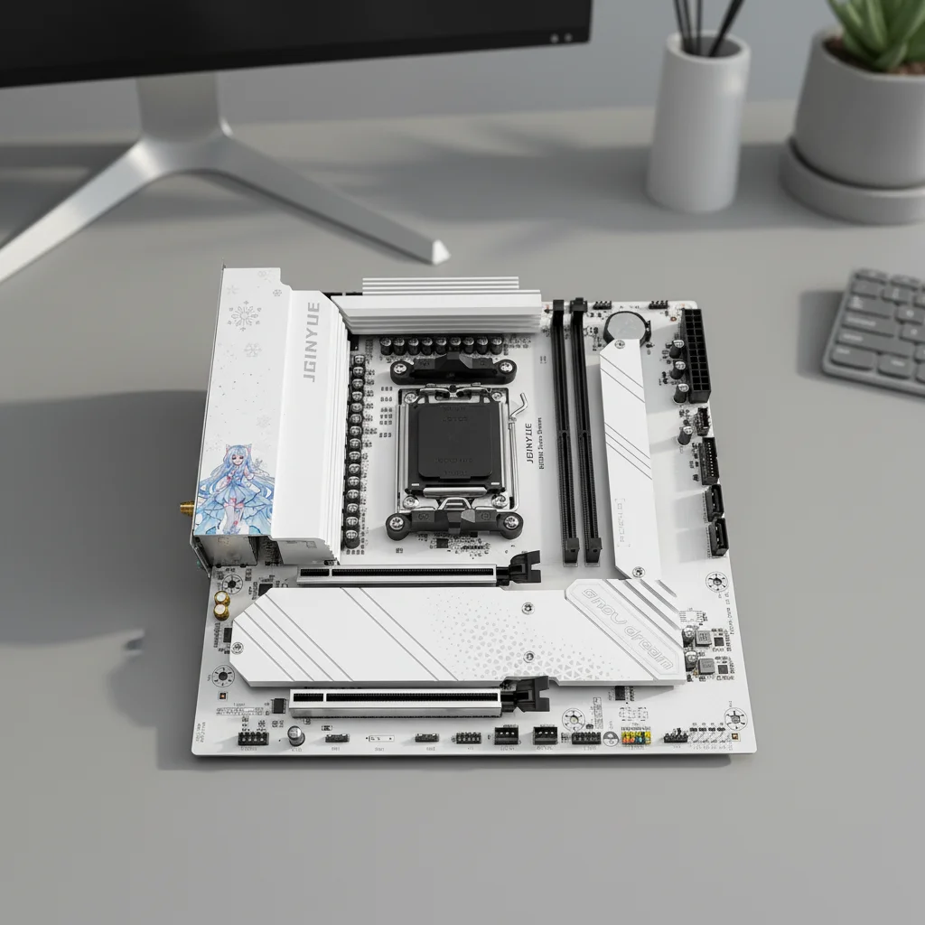 JGINYUE B650M Snow Dream DDR5 M-ATX PC Gaming Motherboard