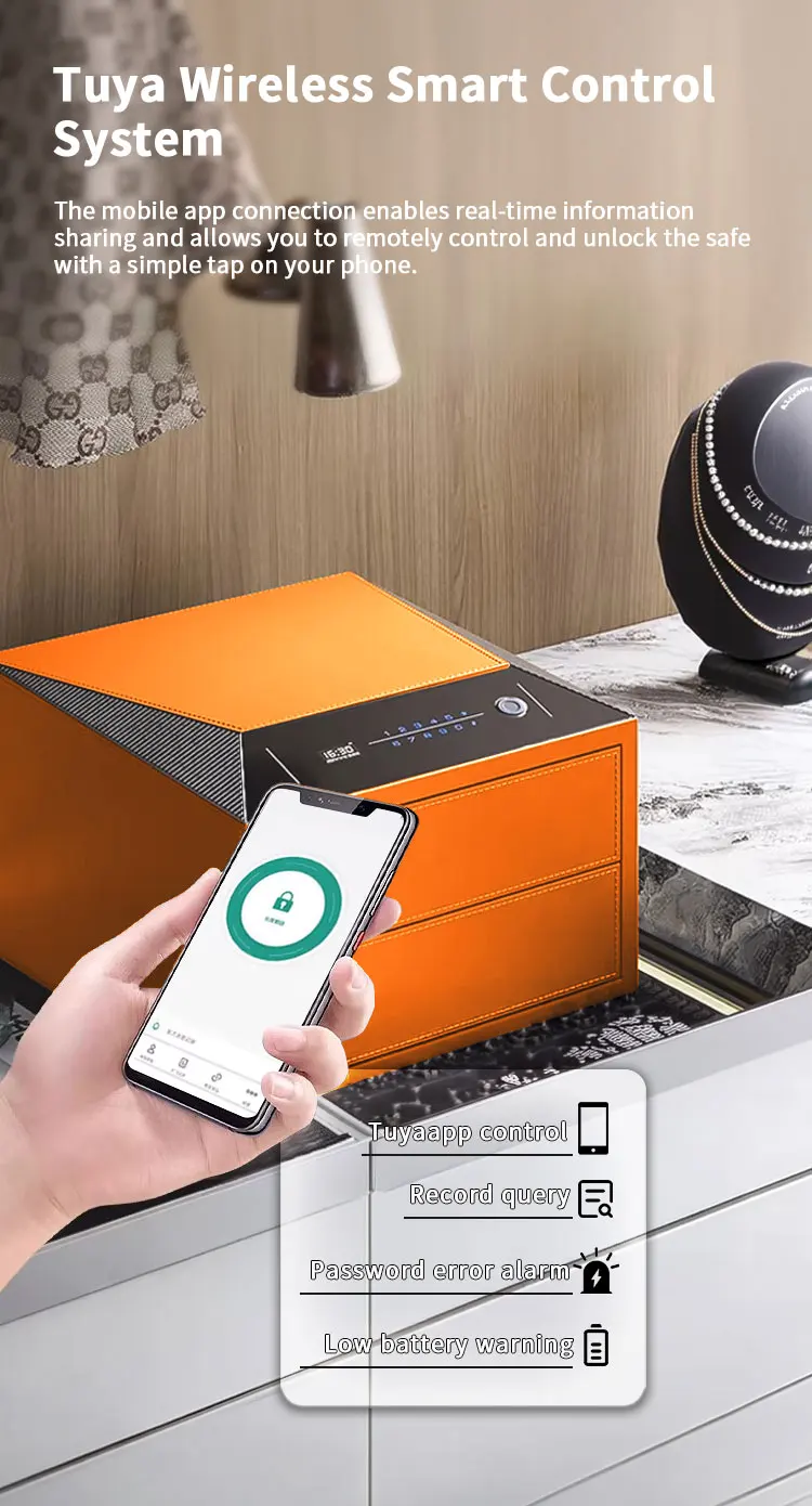f2 1a ceqsafe smart premium jewelry box with fingerprint drawer electronic digital lock bedroom wardrobe safe-8