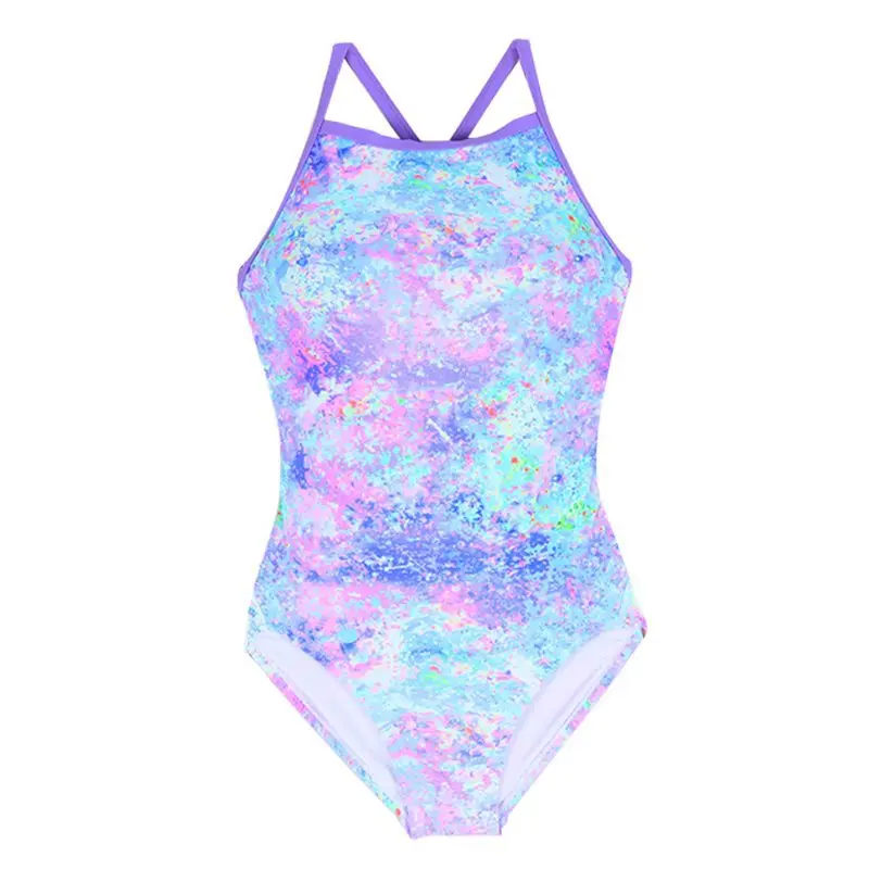UV50+  3D Printing Effect  Colorful PBT 100%  Polyester Excellent Chlorine-Resistant Function Training Competition Swimsuits