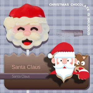 Christmas Soft and Hard Candy Gift Box Coated with Santa Claus Elk Snowman Decoration Chocolate Lollipop Snacks